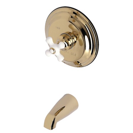 Kingston Brass Tub and Shower Faucet, 2, Wall Mount, Polished Brass KB3632PXTO